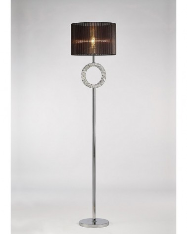 crystal floor lamp with black shade