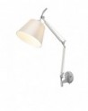 Karis Adjustable Floor Lamp 1 Light E27 Silver/Polished Chrome c/w Cream Pearl Shade