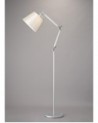 Karis Adjustable Floor Lamp 1 Light E27 Silver/Polished Chrome c/w Cream Pearl Shade