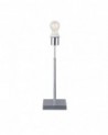 Camino Square Base Medium Table Lamp Without Shade, Inline Switch, 1 Light E27 Polished Chrome