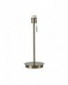 Carlton Round Flat Base Large Table Lamp Without Shade, Switched Lampholder, 1 Light E27 Satin Nickel