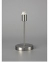 Cedar Round Base Small Table Lamp Without Shade, Inline Switch, 1 Light E14 Satin Nickel