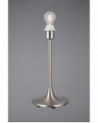 Crowne Round Curved Base Table Lamp Without Shade, Inline Switch, 1 Light E27 Satin Nickel