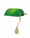 Morgan Bankers Table Lamp 1 Light E27 Gold/Green Glass