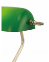 Morgan Bankers Table Lamp 1 Light E27 Gold/Green Glass