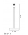 Cedar Round Base Medium Table Lamp Without Shade, Inline Switch, 1 Light E27 Polished Chrome