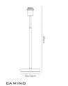 Camino Square Base Medium Table Lamp Without Shade, Inline Switch, 1 Light E27 Polished Chrome