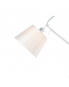 Karis Adjustable Floor Lamp 1 Light E27 Silver/Polished Chrome c/w Cream Pearl Shade