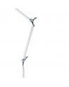 Karis Adjustable Floor Lamp 1 Light E27 Silver/Polished Chrome c/w Cream Pearl Shade