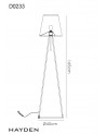 Hayden Floor Lamp 1 Light E27 Matt Black c/w Black Fabric Shade