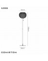 Coniston Floor Lamp, 3 Light E14, French Gold/Crystal