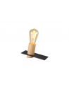 Bret Table Lamp, 1 Light E27, Black/Wood, (Lamps Not Included)