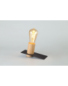 Bret Table Lamp, 1 Light E27, Black/Wood, (Lamps Not Included)