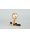 Bret Table Lamp, 1 Light E27, Black/Wood, (Lamps Not Included)