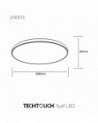 Surf LED IP54 386×45mm 36W 6400K Daylight, 2880lm (Silver Ring)