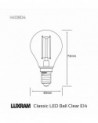 Value Classic LED Ball E14 Dimmable 4W 6000K Cool White, 470lm, Clear Finish