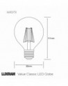 Classic LED Globe 80mm E27 6.5W 4000K Natural White 806lm Dimmable Clear Finish