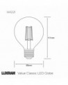 Classic LED Globe 95mm E27 6.5W 2700K Warm White 806lm Dimmable Clear Finish