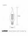 Value Classic LED Candle Tip E14 Dimmable 5.5W 4000K Natural White, 600lm, Clear Finish