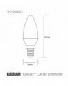 Kaleido LED Candle E14 Dimmable 3.5W Warm White 3000K, 250lm, Chrome Finish,