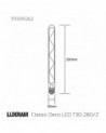 Classic Deco LED 280mm Tubular E27 Dimmable 6W 4000K Natural White, 500lm, Clear Glass,