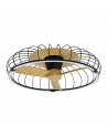 Nature 75W LED Dimmable Ceiling Light With Built-In 30W DC Reversible Fan, Black/Wood