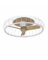 Nature 75W LED Dimmable Ceiling Light With Built-In 30W DC Reversible Fan, White/Wood Finish