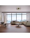Nature 75W LED Dimmable Ceiling Light With Built-In 30W DC Reversible Fan, White/Wood Finish