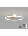 Nepal 75W LED Dimmable Ceiling Light With Built-In 35W DC Reversible Fan, White/Wood