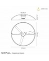 Nepal 75W LED Dimmable Ceiling Light With Built-In 35W DC Reversible Fan, White/Wood