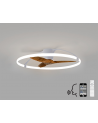 Nepal 75W LED Dimmable Ceiling Light With Built-In 35W DC Reversible Fan, Silver/Wood Finish