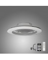 Alisio XL 95W LED Dimmable Ceiling Light & 58W DC Reversible Fan, Silver Finish