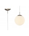 Miranda 25cm Ball Pendant 1XE27 Satin Nickel Suspension With Frosted White Glass Globe