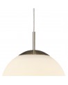Miranda 25cm Ball Pendant 1XE27 Satin Nickel Suspension With Frosted White Glass Globe