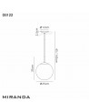 Miranda 25cm Ball Pendant 1XE27 Satin Nickel Suspension With Frosted White Glass Globe