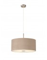Baymont Satin Nickel  3m 3xE27 Single Pendant c/w 500mm Shade & Frosted Diffuser