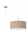 Baymont Satin Nickel  3m 3xE27 Single Pendant c/w 500mm Shade & Frosted Diffuser