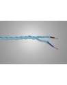 Cavo 1m Blue & White Wave Stripe Braided Twisted 2 Core 0.75mm Cable VDE Approved