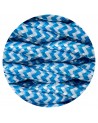 Cavo 1m Blue & White Wave Stripe Braided Twisted 2 Core 0.75mm Cable VDE Approved