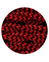 Cavo 1m Red & BlackWave Stripe Braided Twisted 2 Core 0.75mm Cable VDE Approved