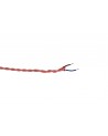 Cavo 1m Red & White Wave Stripe Braided Twisted 2 Core 0.75mm Cable VDE Approved