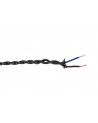 Cavo 1m Black & White Spot Braided Twisted 2 Core 0.75mm Cable VDE Approved