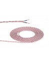 Cavo 1m Pink Braided Twisted 2 Core 0.75mm Cable VDE Approved