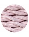 Cavo 1m Pink Braided Twisted 2 Core 0.75mm Cable VDE Approved