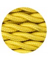Cavo 1m Yellow Braided Twisted 2 Core 0.75mm Cable VDE Approved
