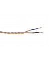 Cavo 1m Rose Gold Braided Twisted 2 Core 0.75mm Cable VDE Approved