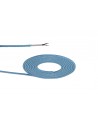 Cavo 1m Blue &  White Wave Stripes Braided 2 Core 0.75mm Cable VDE Approved