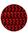 Cavo 1m Red & Black Wave Stripes Braided 2 Core 0.75mm Cable VDE Approved