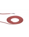 Cavo 1m Red & White Wave Stripes Braided 2 Core 0.75mm Cable VDE Approved