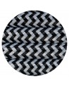 Cavo 1m Black & White Wave Stripe Braided 2 Core 0.75mm Cable VDE Approved